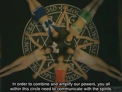 Subtitled bizarre Japanese witchcraft lesbian toy orgy