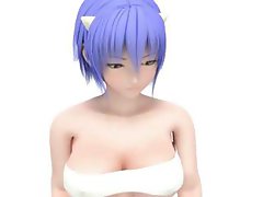 Sexy 3D anime girl pose in her lingerie