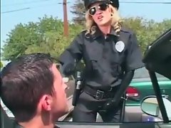 Cop lady in black latex is super hot
