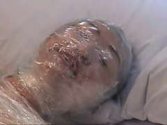 Japan Girl Wrapped in Plastic and masturbation, Vacuum Play