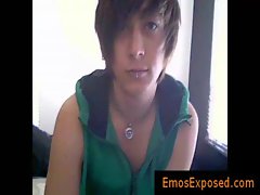 Pierced gay emo jerking his cock gays