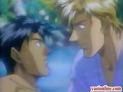 Two inlove hentai gays kissing outdoor