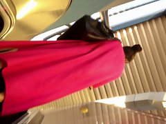 Upskirt Escalator 54 - Muslima Long Dress Gorgeous Dirty ass