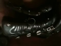 Cum shot on leather rock boots