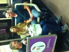 Awesome White Cutie Hooters on Subway