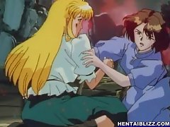 Caught hentai girls hard fucked by monsters