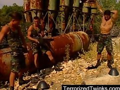 Army twinks having brutal gay sex