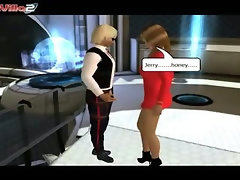 3D cartoon hottie takes a cock inside her on the spaceship
