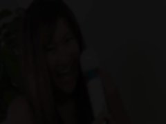 asian with huge big vibrator in action