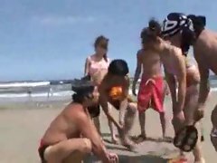 Beach wrestling with hot chicks