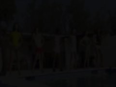 Six naked girls by the pool from poland