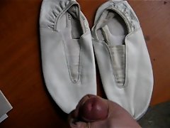 Cum on gymnastic shoes of my fuck partner