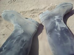 Cumming on my rubber boots