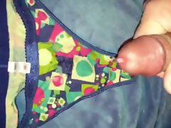 Cumming on thong, wearing panties