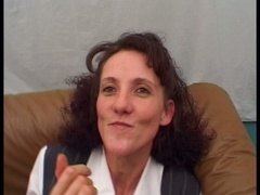 Brunette milf sucks cock and gets fucked