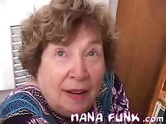 Horny grandma Nana Funk sucking cock
