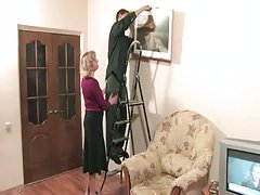 Sly mature lady got a teen lover