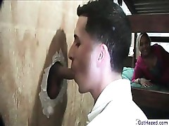 Dude jerking cock from gloryhole by gothazed