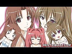 Three hentai girls showing her sexy body when take bath