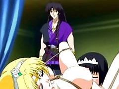 Two horny anime porn gals are having banged so hard this they desires their master to stop it