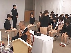Asian girls go to church half nude