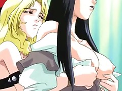 Sexy hentai black-haired babe has her pussy bumped with medieval weapons