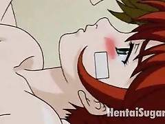 Adorable redhead anime cutie getting tight pussy boned by a GIant wang