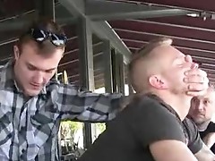 Couple hairy bitches get abused inside the bar full of horny strangers