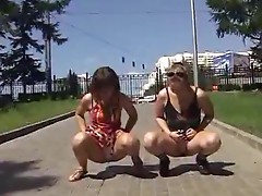2 dolls urinate in the pants