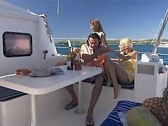 Boroka shares a cock with a cute friend on yacht