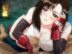 Hentai bitch is carrying out first-class blowjob