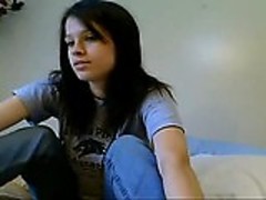 Dark haired webcam girl