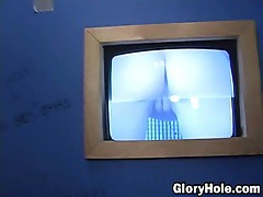 Audrey elson sucking a big black cock on a glory hole