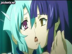Busty anime babe is getting drilled hard and has to give head