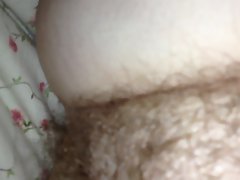close up of her hairy bush,