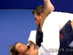Judo instructor brings gorgeous student home to aid her stub