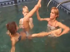 Three danish teenies in the pool