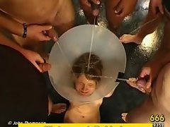 Fetish watersports slut pissed on and ass fucked