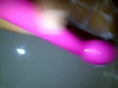 soapy pussy play with pink vibe squirting