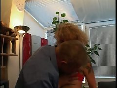 Tattooed mature blonde fucked hard