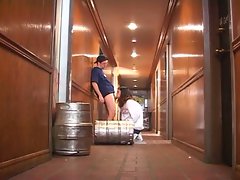 Kelly the co-ed sucks and fucks beer delivery dude