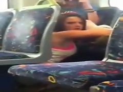 Babe busted on phone cam eating her friend out on the train