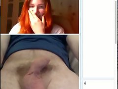 lewd slutty russian redhead laughs at tiny shaft on omegle