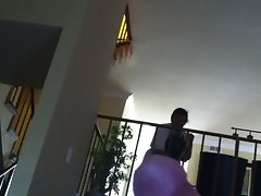 Video 1 Flashing cleaning lady and she helps out