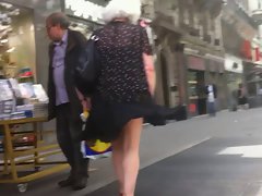 Windy upskirt 3 - Granny purple pantie