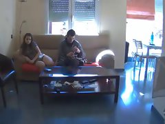 Racy couple passionate sex at home