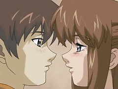 Brunette anime sweetie with nice round tits gets licked and fucked