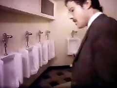 Extremely hot classic porno performance inside the toilet stall