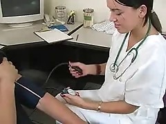 Doctor gives a handjob