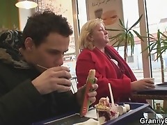 Fast food granny fucked